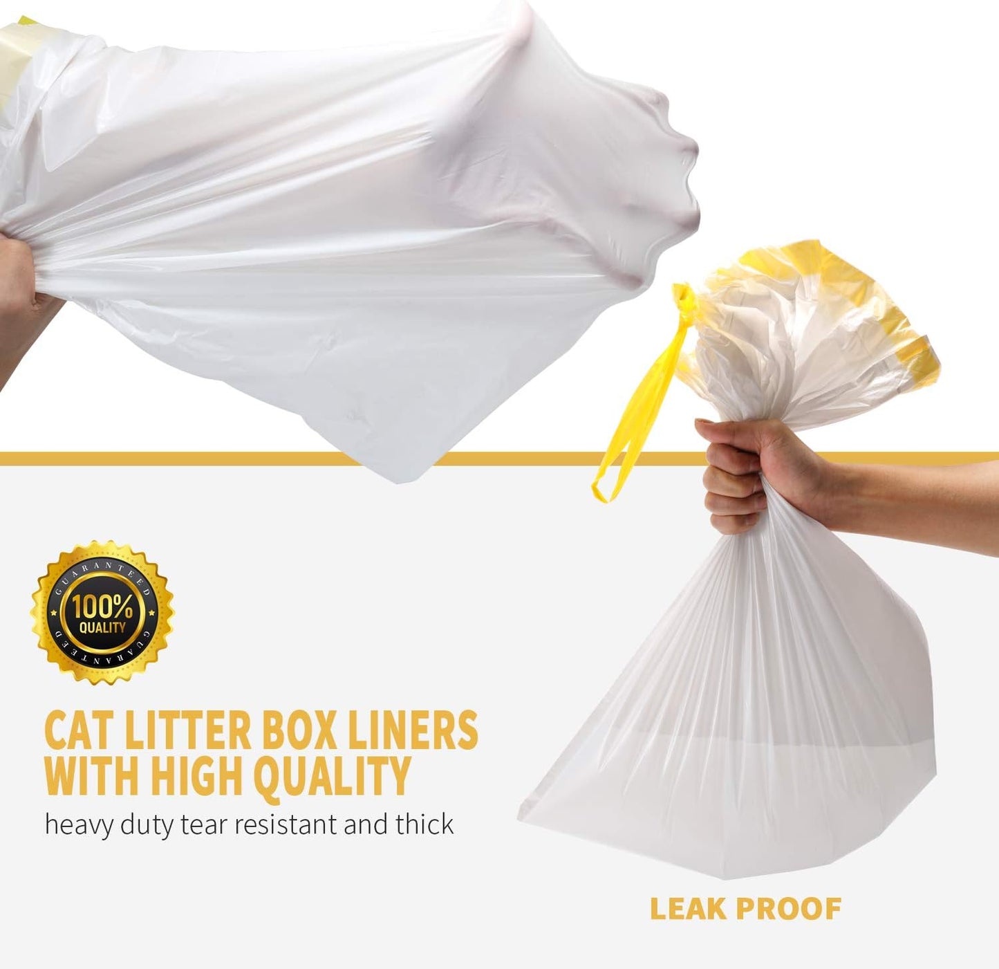 KONE Cat Litter Box Liners Jumbo 45 x 18 inch Heavy Duty Drawstring Bags 20 Count