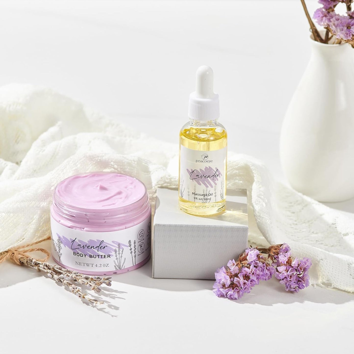 Gifts for Women Spa Lavender Bath Gift Baskets Mothers Day Gifts Relaxing Self Care Gift for Mom Her Sister Wife Auntie Home Bath Kit Care Package Birthday Friendship Gift Ideas