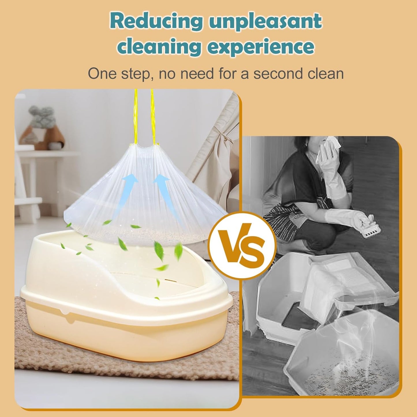20 Count Cat Litter Liners Large, Drawstring Extra Large Pet Cat Pan Liners Extra-Thick Kitty Litter Box Bag- (medium 31" x 18")