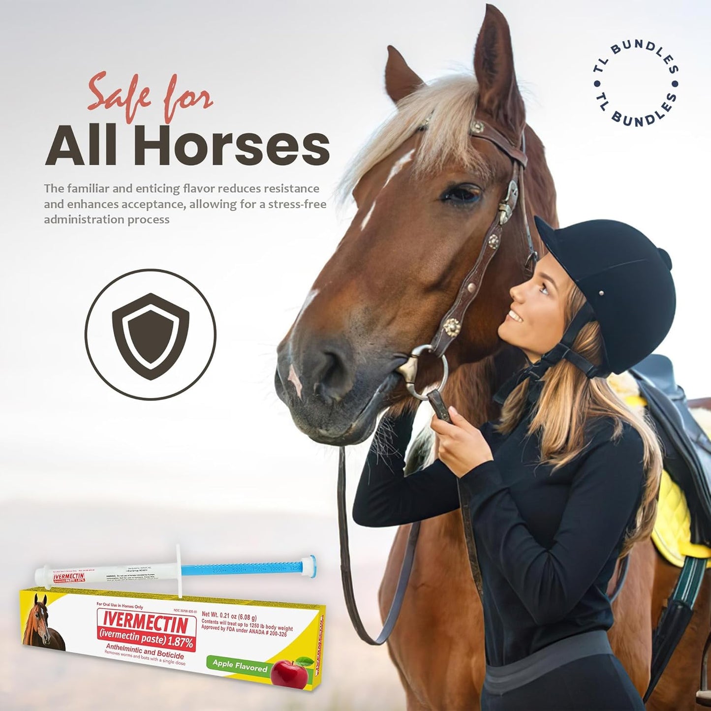 Ivermectin Paste - Horse Wormer 6.08 Grams (3-Pack) + TL Bundles Sticker Included